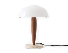 Herman SHY3 Lamp, opal glass w. walnut & cream marble