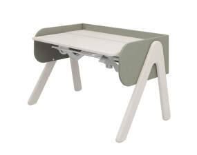 Woody Study Desk, white washed/natural green