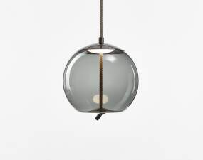 Knot Small Sfera PC1035 Pendant Lamp, smoke grey / black chrome