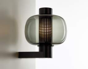 Bonbori Wall Up PC1251 Lamp, smoke grey / black matte