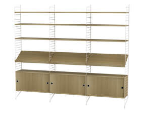 String Living Room G Shelving Set, oak/white