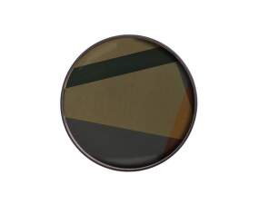 Angle Glass Tray Round S, slate