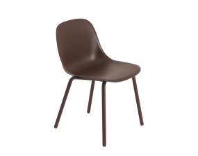 Fiber Outdoor Side Chair, brown red