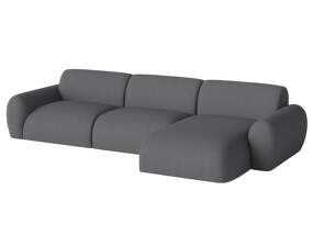 Núvol Sofa 3 Modules With Small Corner and Chaise Longue Right, dark grey