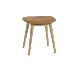 Fiber Stool Wood Base, cognac/oak