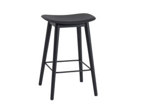 Fiber Stool 65cm Wood Base, black