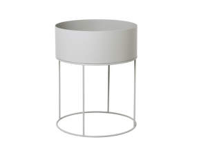 Plant Box Round, light grey