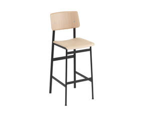 Loft Bar Stool 75 cm, black/oak