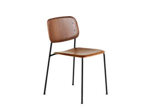 Soft Edge 40 Chair, black steel base / smoked oak
