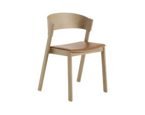 Cover Side Chair, oak/cognac refine leather
