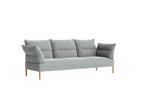 Pandarine 3-seater Sofa Reclining Armrest, Re-wool 828 / oiled solid oak