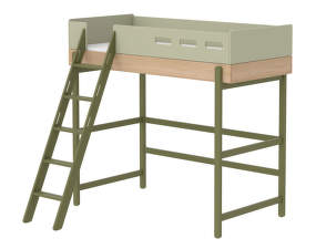 Popsicle High Bed with Slating Ladder kiwi