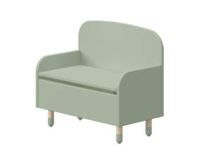 Dots Storage Bench with Backrest, natural green