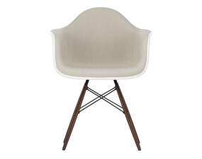 Eames Plastic Armchair DAW Upholstered, warmgrey/ivory