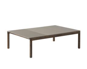 Couple Coffee Table 3 Tiles Plain/Wavy, taupe / dark oiled oak