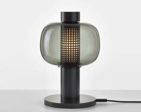 Bonbori Small PC1164 Table Lamp, smoke grey / black matte