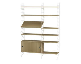 String Living Room H Shelving Set, oak/white