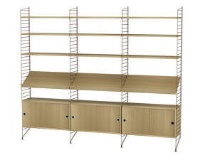 String Living Room G Shelving Set, oak/black