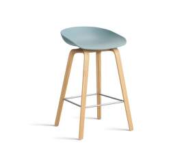 AAS 32 Bar Stool Low Oak Veneer, dusty blue