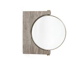 Pepe Marble Wall Mirror, brass / honed brown marble