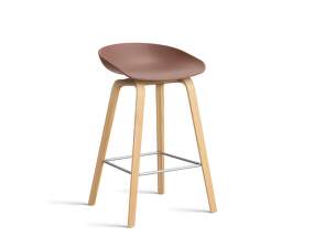 AAS 32 Bar Stool Low Oak Veneer, soft brick