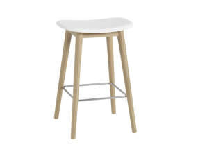 Fiber Stool 65cm Wood Base, natural white/oak