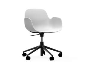 Form Armchair Swivel 5W Gaslift Black Alu, white