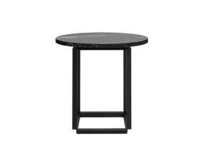 Florence Side Table Ø50, black Marquina marble / black