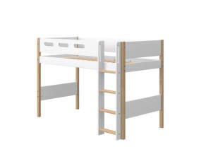 Nor Semi-high Bed with Straight Ladder, white