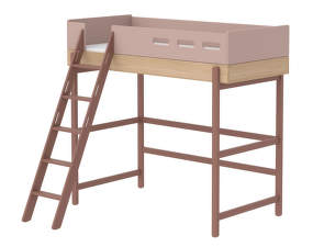 Popsicle High Bed with Slating Ladder, cherry