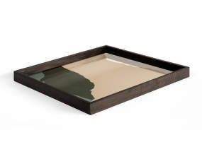 Glass Tray Square L, cream wabi sabi