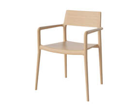 Chicago Chair with Armrest, white pigmented oiled oak