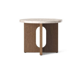 Androgyne Side Table, dark stained oak / Kunis Breccia Sand
