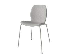 Seed Dining Chair Metal Upholstered, grey / Qual light grey melange