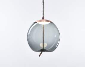 Knot Small Sfera PC1035 Pendant Lamp, smoke grey / copper