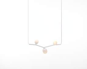 Ivy Horizontal 3 PC1065 Pendant Lamp, triplex opal / white