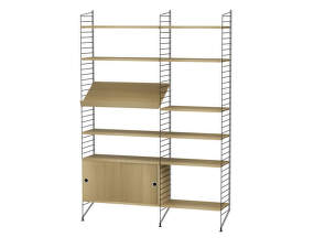 String Living Room H Shelving Set, oak/black