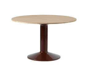 Midst Table Ø120, oak/dark red