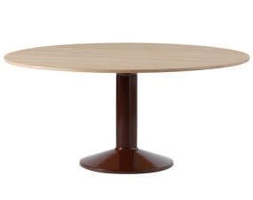 Midst Table Ø160, oak/dark red