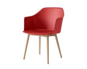 Rely HW76 Armchair, oak/vermilion red