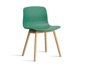AAC 12 Chair Solid Oak, teal green