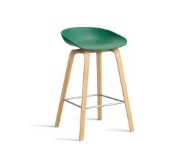 AAS 32 Bar Stool Low Oak Veneer, teal green