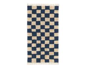 Mara Washable Rug, deep blue/warm sand