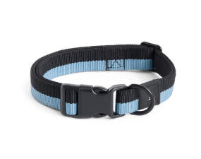 Dogs Collar Flat M/L, blue/black