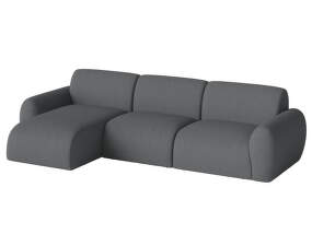 Núvol Sofa 3 Modules With Small Corner and Chaise Longue Left, dark grey