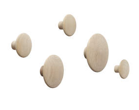 The Dots Coat Hook, Set of 5, oak