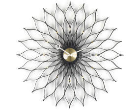 Sunflower Clock, black ash/brass