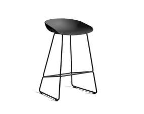 AAS 38 Bar Stool Low Black Steel, black