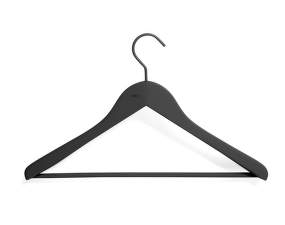 Soft Coat Hanger Wide w. Bar, Set of 4, black
