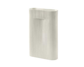 Ridge Vase H48, off-white